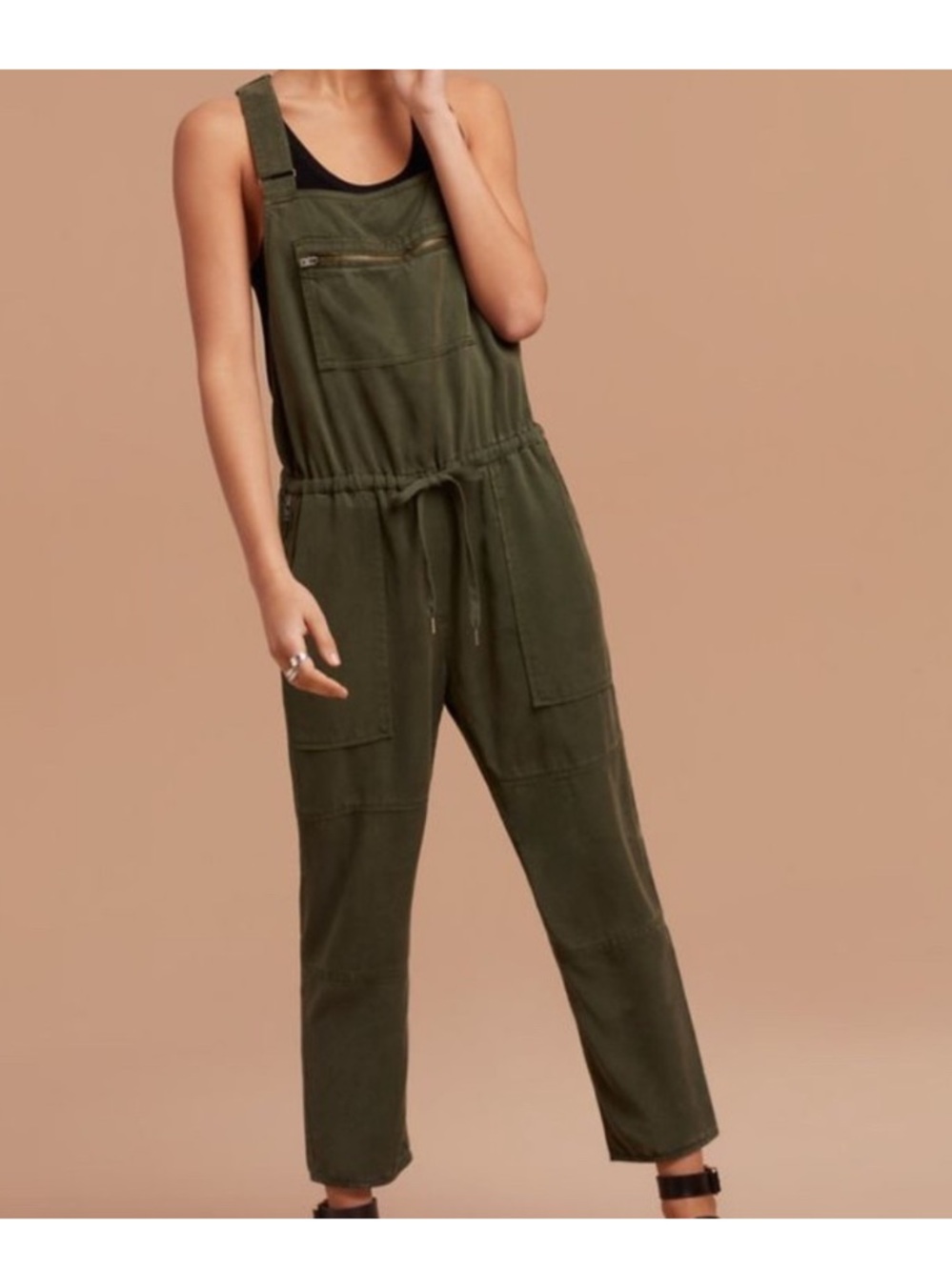 Aritzia -  Olive Green Women's Cotton Jumpsuit (M)